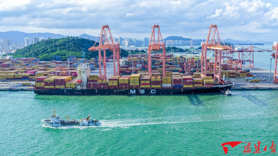 地中海航运SAMBAR航线货轮首航厦门港
