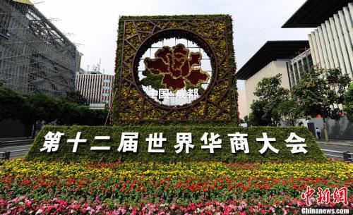 资料图：9月25日，第十二届世界华商大会在成都开幕，街头万盆鲜花盆景迎接盛会。图为万盆鲜花迎宾客。<a target='_blank' href='http://www.chinanews.com/'>中新社</a>发 刘忠俊 摄