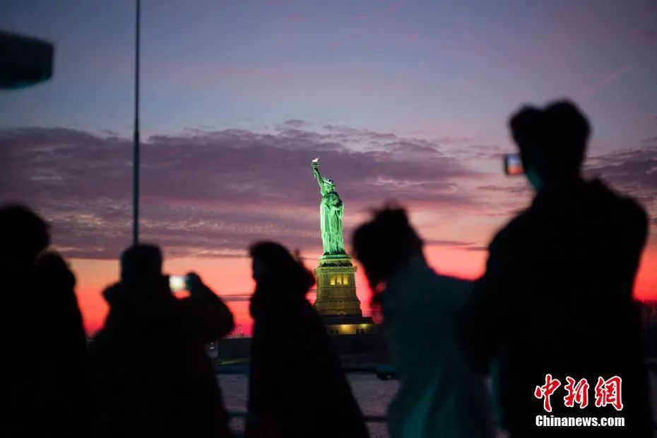 美国自由女神像。<a target='_blank' href='/'>中新社</a>记者 廖攀 摄